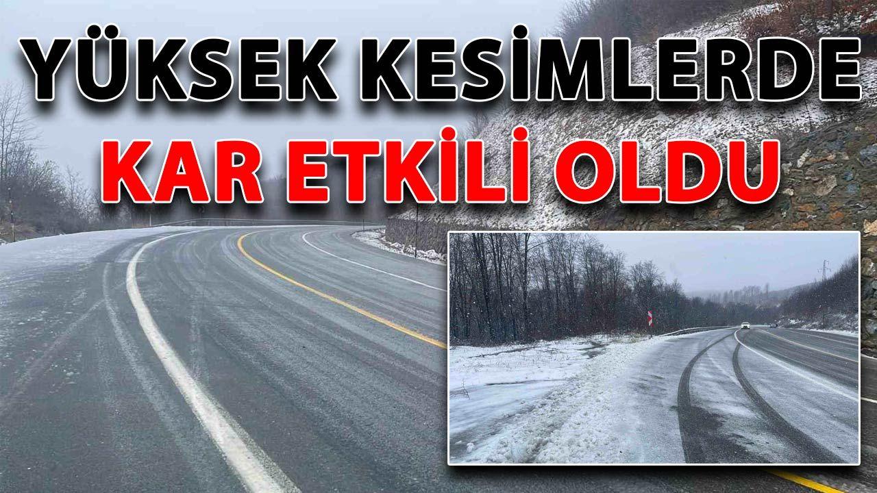 Gümüşhane-Bayburt sınırındaki yüksek kesimlerde kar etkili oldu
