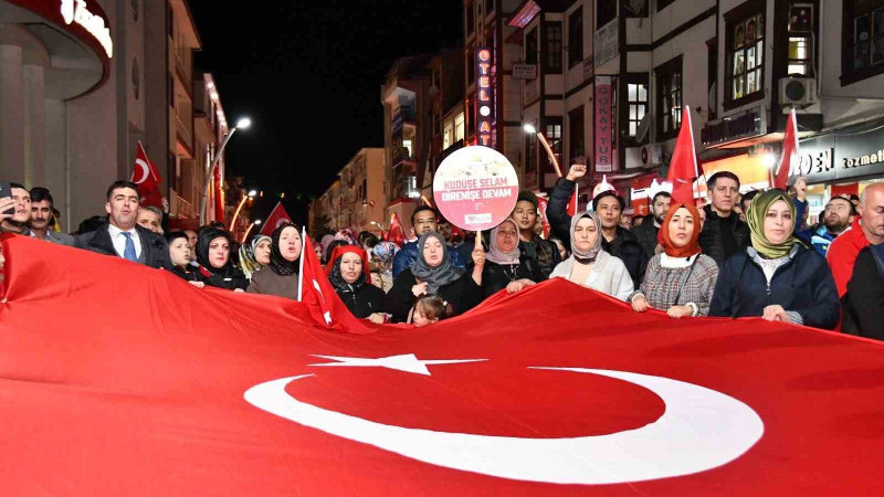 Gümüşhane’de Filistin İçin Bin Kişi Yürüdü