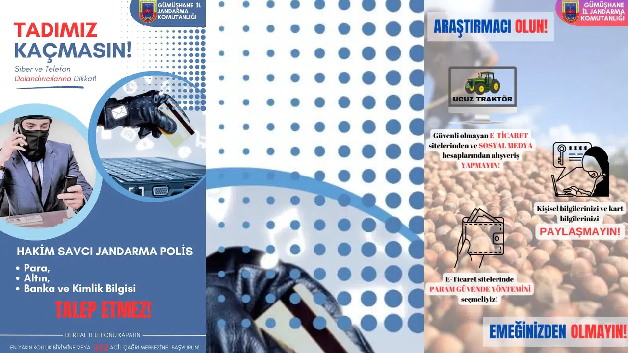 Gümüşhane İl Jandarma Komutanlığı’ndan Vatandaşlara Dolandırıcılık Uyarısı